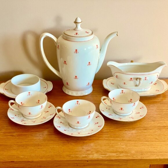 Vintage 1928 Sorau Art Deco Porcelain Coffee Set - Picture 2 of 16